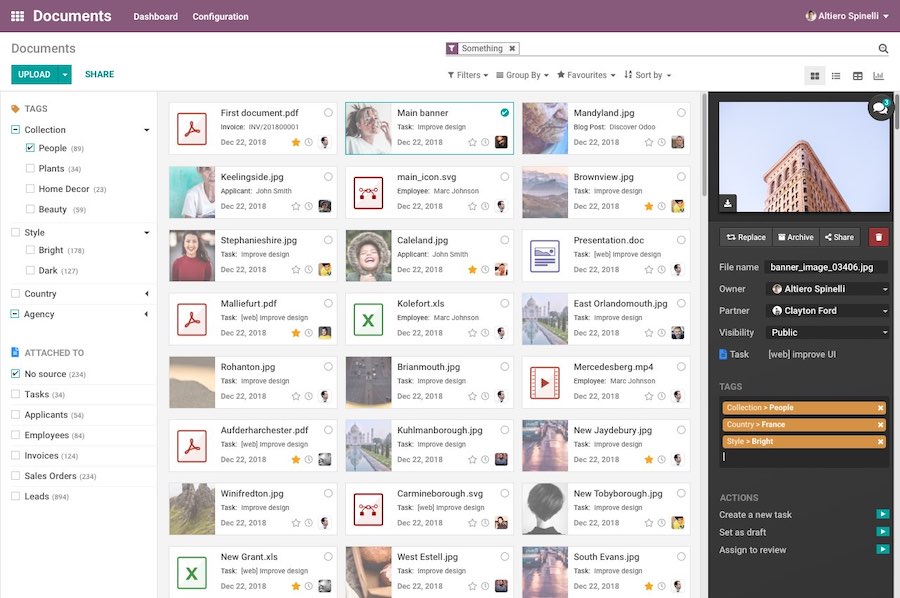 Odoo Documents features